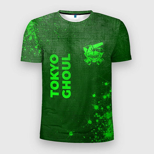 Мужская спорт-футболка Tokyo Ghoul - green gradient вертикально / 3D-принт – фото 1