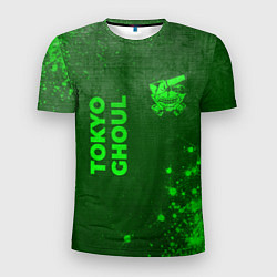 Мужская спорт-футболка Tokyo Ghoul - green gradient вертикально
