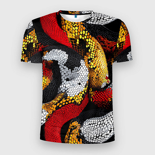 Мужская спорт-футболка Яркий змеиный паттерн / 3D-принт – фото 1