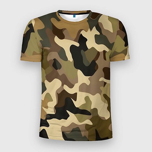 Мужская спорт-футболка Милитари камуфляж / 3D-принт – фото 1