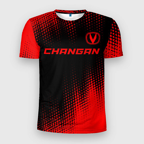 Мужская спорт-футболка Changan - red gradient посередине / 3D-принт – фото 1