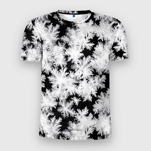 Мужская спорт-футболка Снежинки на стекле / 3D-принт – фото 1