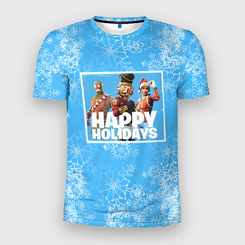 Мужская спорт-футболка Happy Holidays - Fortnite Ginger Gunner и Щелкунчи / 3D-принт – фото 1