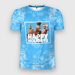 Мужская спорт-футболка Happy Holidays - Fortnite Ginger Gunner и Щелкунчи