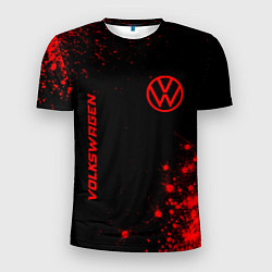 Мужская спорт-футболка Volkswagen - red gradient вертикально