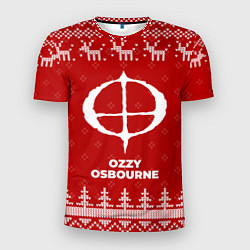 Мужская спорт-футболка Новогодний Ozzy Osbourne с оленями