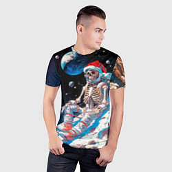 Футболка спортивная мужская Санта скелет астронавт, цвет: 3D-принт — фото 2