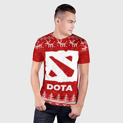 Футболка спортивная мужская Новогодний Dota с оленями, цвет: 3D-принт — фото 2