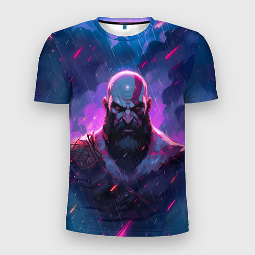 Мужская спорт-футболка Kratos - neon rain / 3D-принт – фото 1