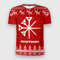 Мужская спорт-футболка Новогодний Nightwish с оленями