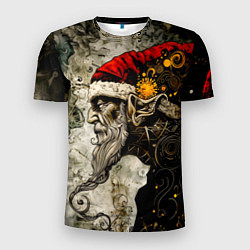 Мужская спорт-футболка Санта демон стимпанк