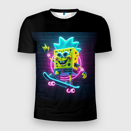 Мужская спорт-футболка Sponge Bob on a skateboard - ai art fantasy / 3D-принт – фото 1