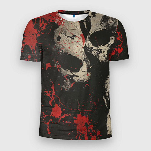 Мужская спорт-футболка Силуэты черепов на гранжевом фоне / 3D-принт – фото 1