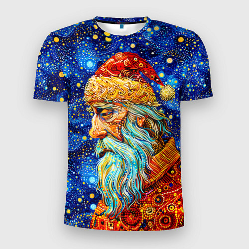 Мужская спорт-футболка Santa Claus: pop-art-brut-nouveau pointillism / 3D-принт – фото 1