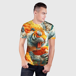 Футболка спортивная мужская Сказочный облачный тигр - нейроарт фантазия, цвет: 3D-принт — фото 2