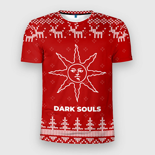 Мужская спорт-футболка Новогодний Dark Souls с оленями / 3D-принт – фото 1