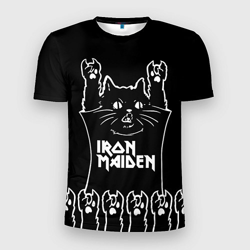 Мужская спорт-футболка Iron Maiden: cat rock / 3D-принт – фото 1