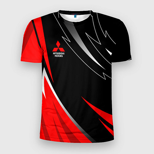 Мужская спорт-футболка Mitsubishi - red and black / 3D-принт – фото 1