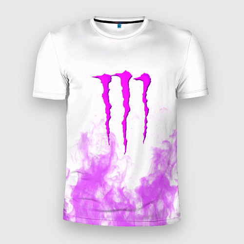 Мужская спорт-футболка Monster energy neon flame / 3D-принт – фото 1