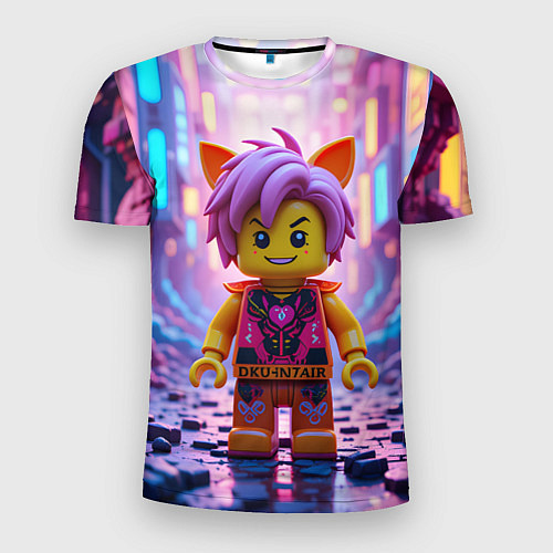 Мужская спорт-футболка Роблокс с фиолетовыми волосами / 3D-принт – фото 1