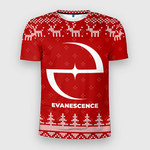 Мужская спорт-футболка Новогодний Evanescence с оленями / 3D-принт – фото 1