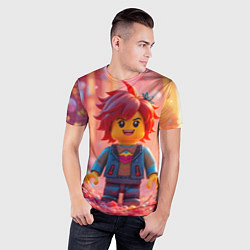 Футболка спортивная мужская Роблокс человечек с красными волосами, цвет: 3D-принт — фото 2