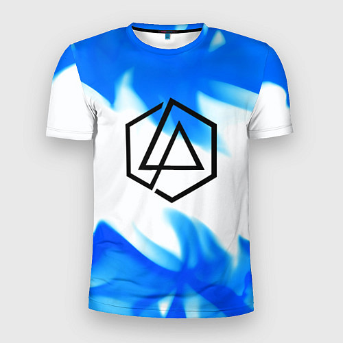 Мужская спорт-футболка Linkin park blue flame / 3D-принт – фото 1
