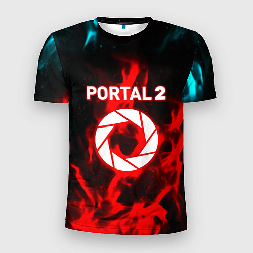 Мужская спорт-футболка Portal flame steel game / 3D-принт – фото 1