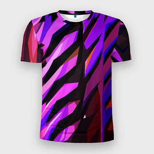 Мужская спорт-футболка Фиолетово -чёрная абстракция / 3D-принт – фото 1