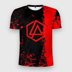 Футболка спортивная мужская Linkin park краски всплеск текстура, цвет: 3D-принт