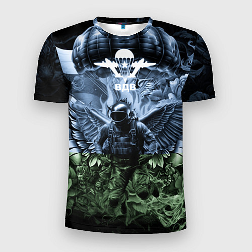 Мужская спорт-футболка Десант ВДВ в тоне флага десантиков / 3D-принт – фото 1