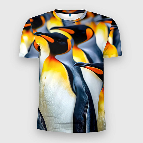 Мужская спорт-футболка Стая пингвинов / 3D-принт – фото 1