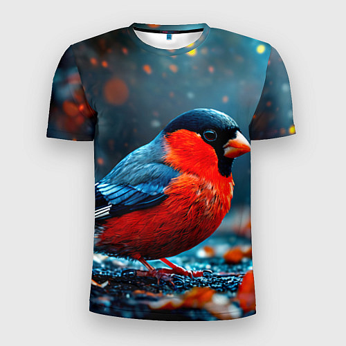 Мужская спорт-футболка Обыкновенный снегирь / 3D-принт – фото 1