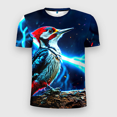 Мужская спорт-футболка Дятел в грозу / 3D-принт – фото 1