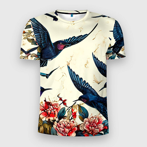 Мужская спорт-футболка Стая ласточек / 3D-принт – фото 1