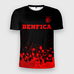 Футболка спортивная мужская Benfica - red gradient посередине, цвет: 3D-принт