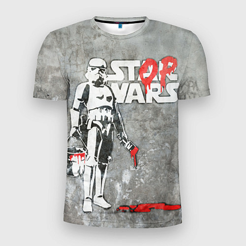 Мужская спорт-футболка Banksy - stop wars / 3D-принт – фото 1