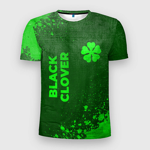 Мужская спорт-футболка Black Clover - green gradient вертикально / 3D-принт – фото 1