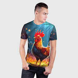 Футболка спортивная мужская Блестящий петух, цвет: 3D-принт — фото 2
