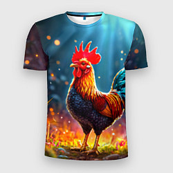 Мужская спорт-футболка Блестящий петух