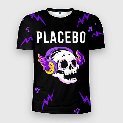 Мужская спорт-футболка Placebo неоновый череп / 3D-принт – фото 1