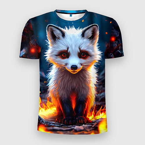 Мужская спорт-футболка Песец в огне / 3D-принт – фото 1
