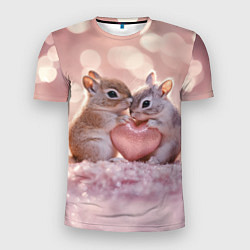 Футболка спортивная мужская Влюбленные белочки с сердечком, цвет: 3D-принт
