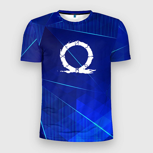Мужская спорт-футболка God of War blue poly / 3D-принт – фото 1