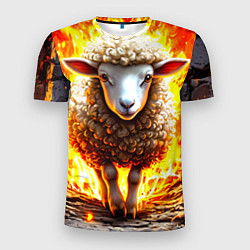 Мужская спорт-футболка Овечка в огне