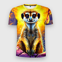 Мужская спорт-футболка Сурикат в яркиз лучах солнца