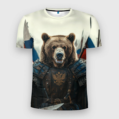 Мужская спорт-футболка Русский воин медведь / 3D-принт – фото 1