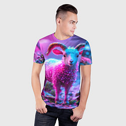 Футболка спортивная мужская Козлик в розовом, цвет: 3D-принт — фото 2