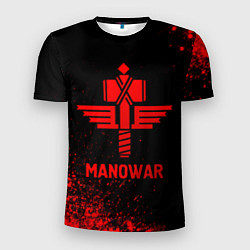 Мужская спорт-футболка Manowar - red gradient