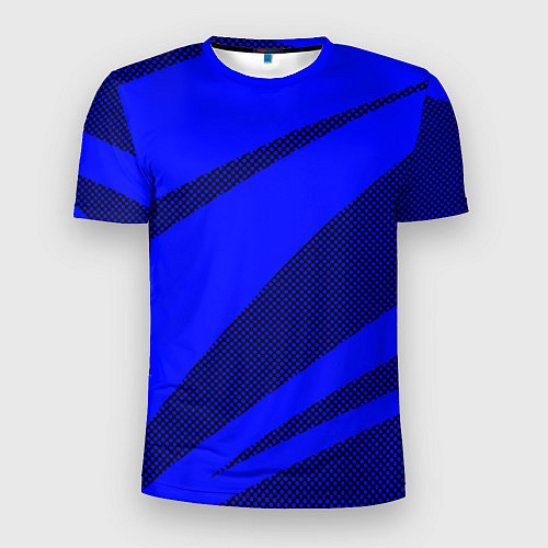 Мужская спорт-футболка Синий ультрамарин полосы абстракция / 3D-принт – фото 1